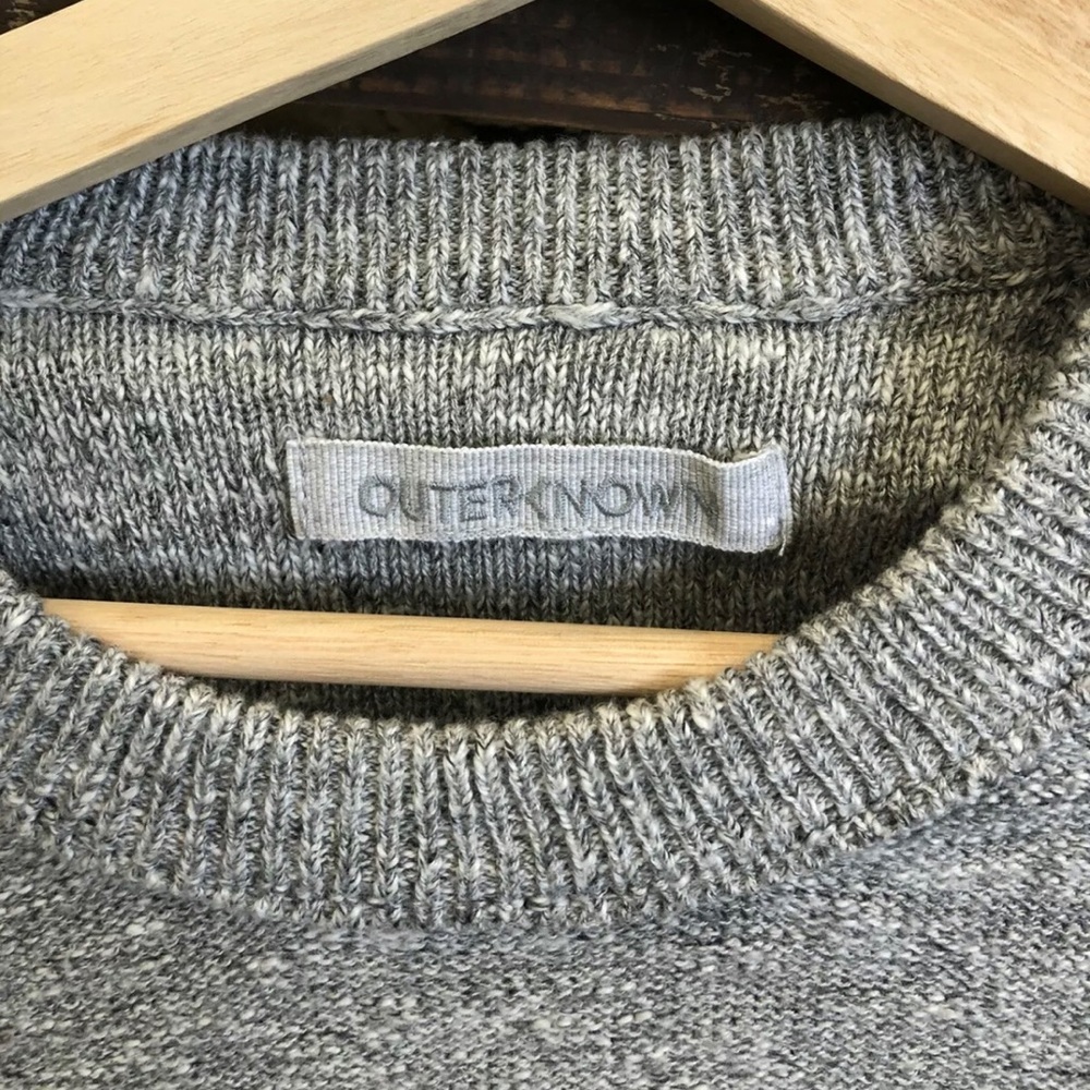 Outerknown Women's Solid Grey Knit Crew Sweater L - image 4